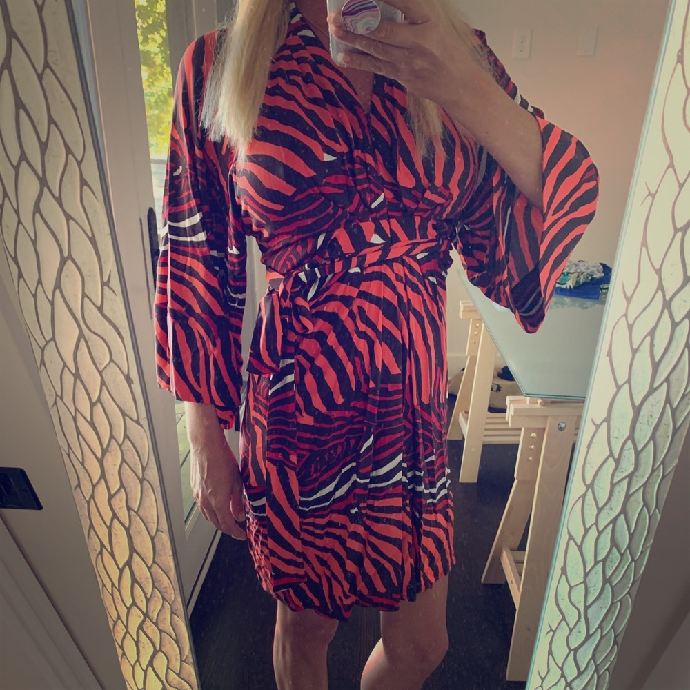 Banana Republic Animal Print Faux Wrap Dress